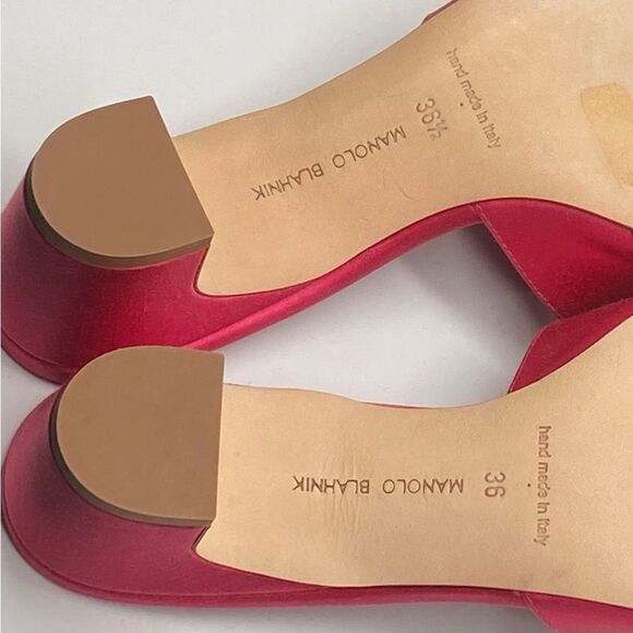 Manolo Blahnik Prinap 50MM Satin Mules - Picture 15 of 15